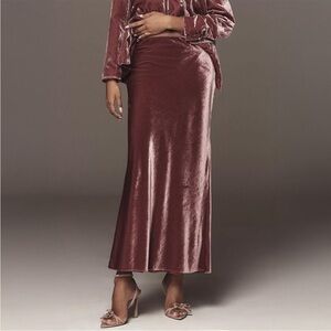 Anthropologie The Tilda Maxi Slip Skirt: Velvet Edition